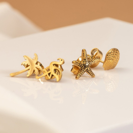 Ear studs flamingo