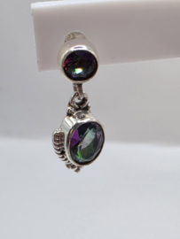 Echt zilveren oorbellen, Mystic Topaas