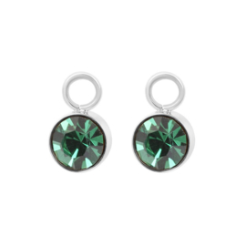Oorring Bedels Stone Emerald Zilver