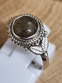 Echt zilveren ring met Labradoriet, maat 16.5