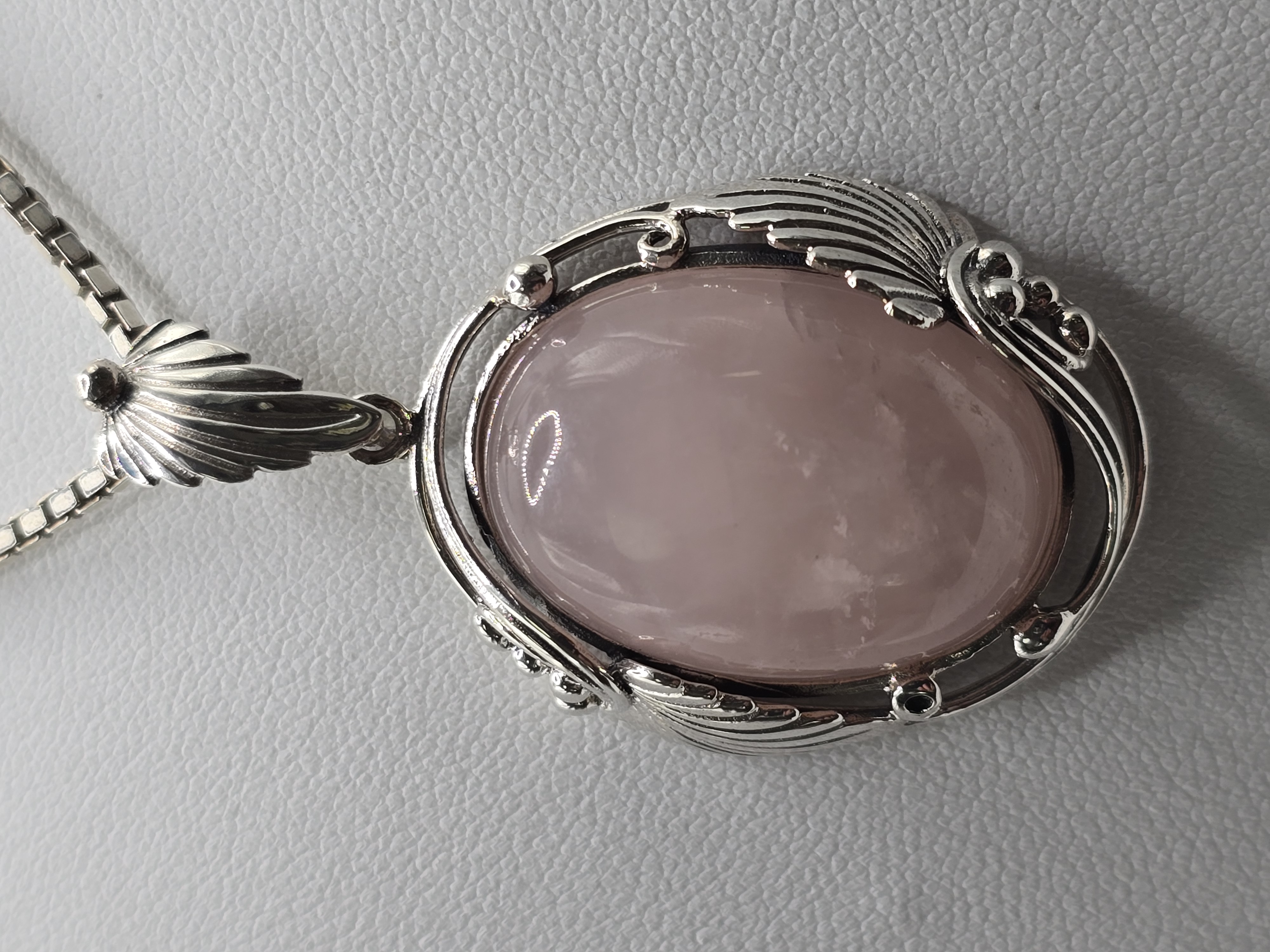 Prachtige echt zilveren hanger met Rozenkwarts