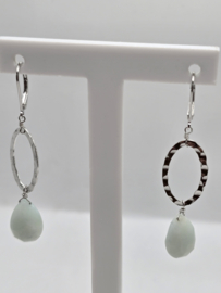 Echt zilveren oorbellen met Amazoniet