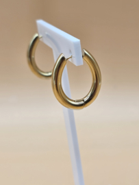 Hoepel oorbellen - dikke ovale ring 20x25mm