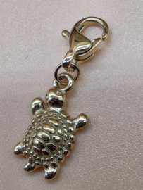 RVS charm Schildpad. Goud.