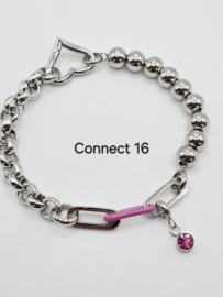 Connect  16 armband compleet, 3 verschillende maten. Zilver