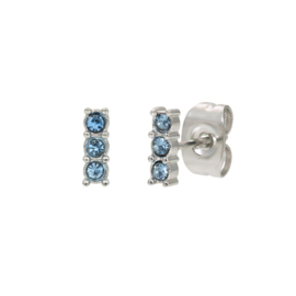 Earstuds Triple Stone Blue