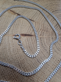 Echt zilveren Gourmet collier, 45 cm lang.