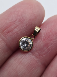 14 karaat gouden ketting hangertje zirconia