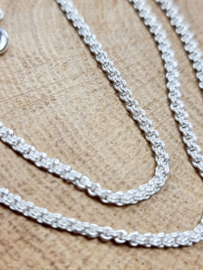 echt zilveren basic collier, 45 cm lengte, jasseron