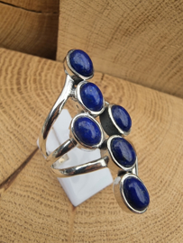 Prachtige echt zilveren ring met Lapis Lazuli.   Maat  20.5.