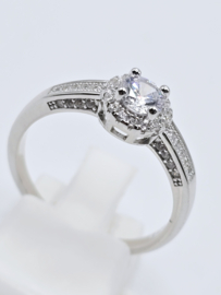 Echt zilveren ring met Zirkonia Silver Maat 17  MDZ12