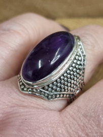 Zilveren ring Amethist maat 21