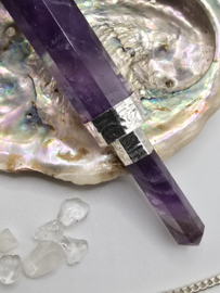 Amethist luxe pendel verzilverd