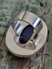 Echt zilveren ring met Labradoriet maat 20.3
