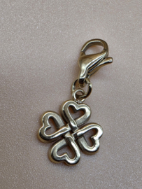 RVS charm. Klaver. Goud.