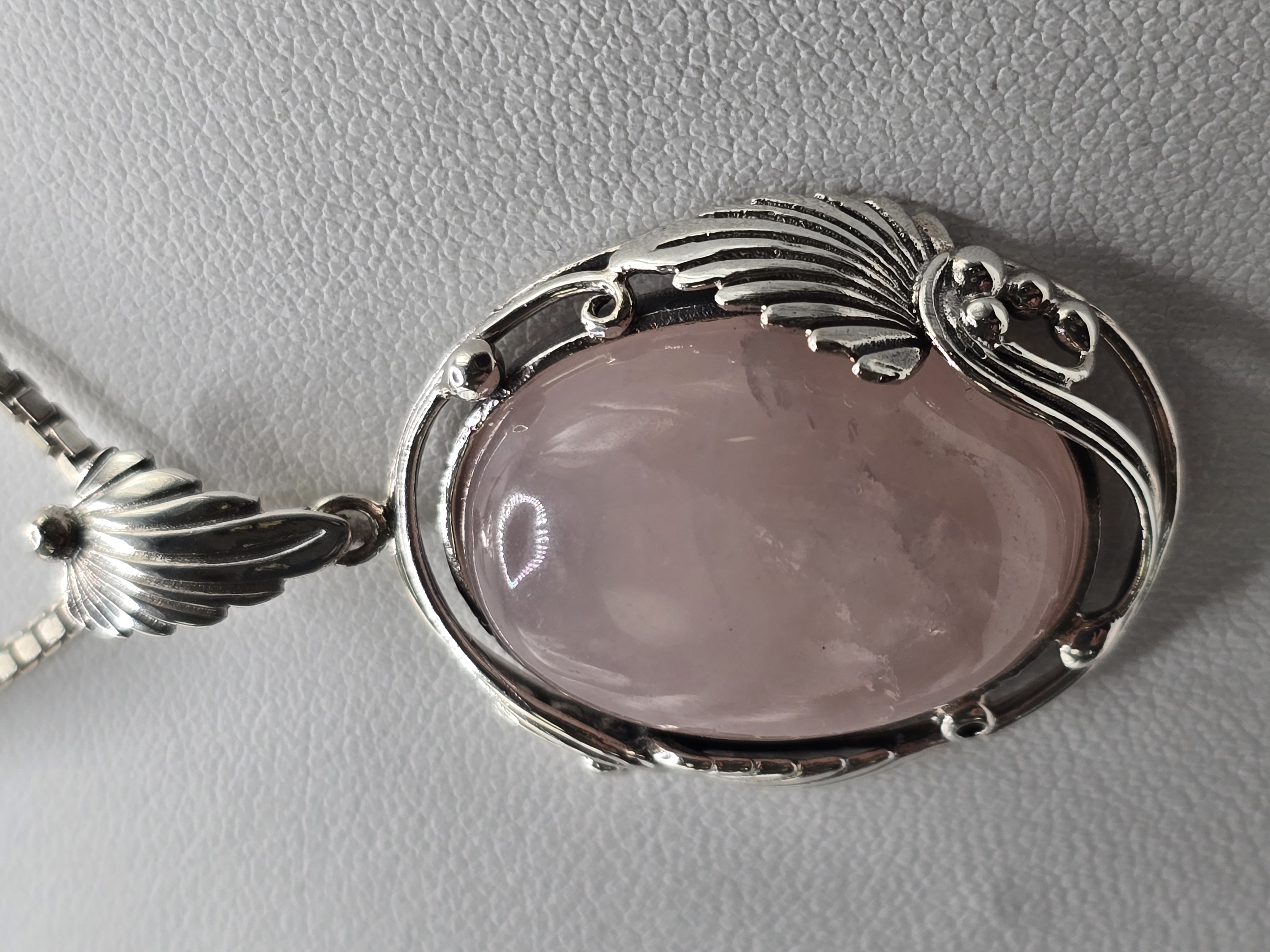 Prachtige echt zilveren hanger met Rozenkwarts