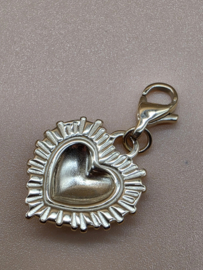 RVS Charm, hart. Goud.