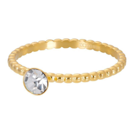 Vulring Ball With Crystal Stone 2mm goud.