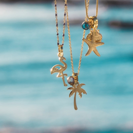 charm palm tree zilver