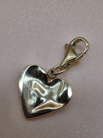RVS charm. Hart. Goud.