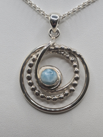 Echt zilveren hanger met Larimar