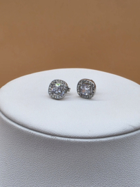 Oorknopjes - vierkant kristal- en zirkoonoxiden