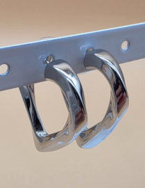 Biba Lief en Joliet, oorbellen, stainless steel, zilver
