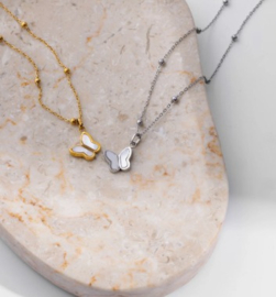 Butterfly necklace gold