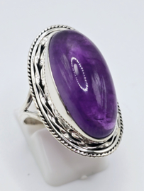 Zilveren ring Amethist maat 19