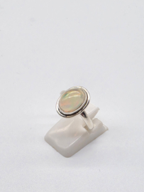Echt zilveren ring met Ethiopisch Opaal Maat 17.5
