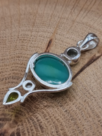 Echt zilveren hanger met Chrysopraat