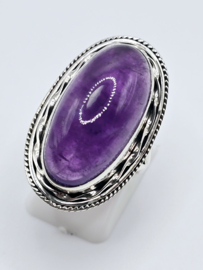 Zilveren ring Amethist maat 19