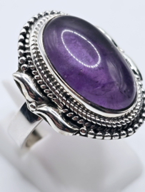 Zilveren ring Amethist maat 17.5