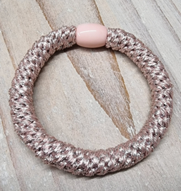 Hairtie bracelet roze met glitter