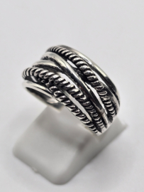Echt zilveren fantasie ring prachtig model maat 17