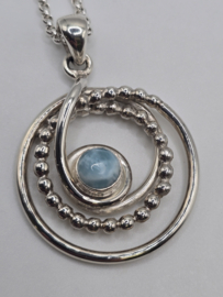 Echt zilveren hanger met Larimar