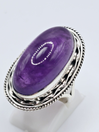 Zilveren ring Amethist maat 19