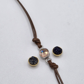 Set Top part armband met 3 verwisselbare top part stenen.