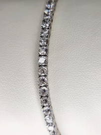 Prachtige echt zilveren tennis armband, 3 mm. Zirkonia. 100 facet.