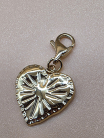 RVS charm Hart. Goud.