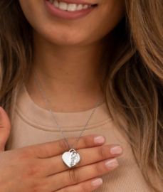 Seashell heart & tag silver