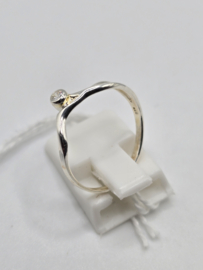Echt zilveren dames ring Maat 18 met zirconia
