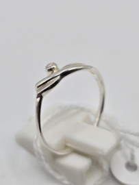 Echt zilveren dames ring Maat 19 met zirconia