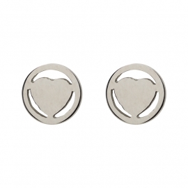 iXXXi JEWELRY oorsteker met hart in zilver Diameter 7mm