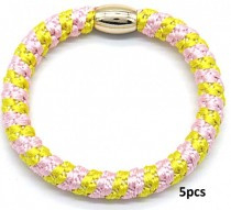 Hairtie bracelet geel/roze