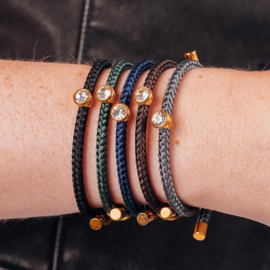 Armband Cozy Crystal Stone  Grijs