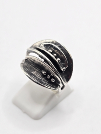 Echt zilveren fantasie ring prachtig model maat 17