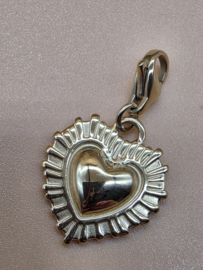 RVS Charm, hart. Goud.