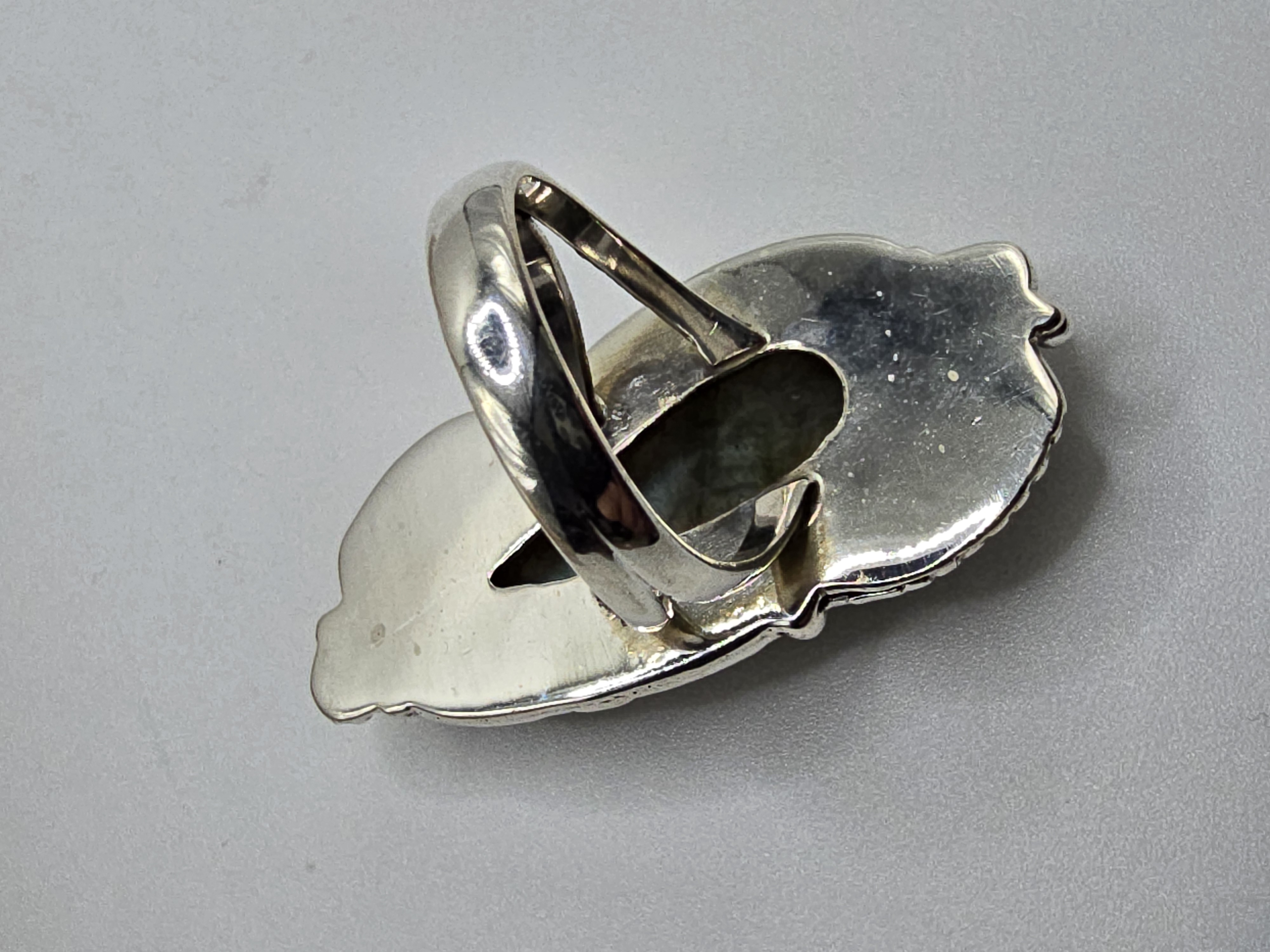Echt zilveren ring met Labradoriet maat 20
