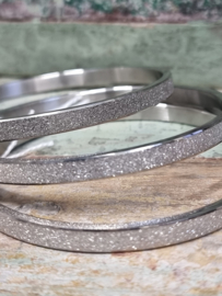 Stainless steel Bangle armband sandblasted.